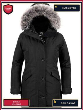 Women's Long Puffer Parka Jacket Waterproof Warm Winter